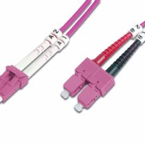 DIGITUS FO patch cable OM4-1 m LC to SC fiber optic cable - LSZH - Duplex Multimode 50/125µ - 10 GBit/s - Purple
