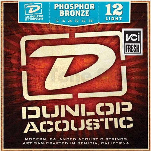 Dunlop DAP1254 Phosphor Light 12-54 Acoustic Guitar Strings, Phosphor Bronze, Light ( 12 - 54 )