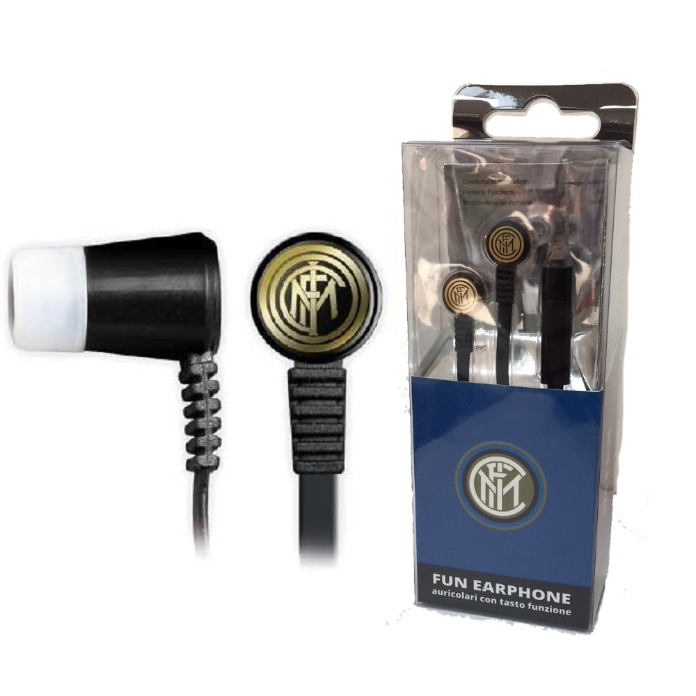 Inter Techmade Earphones Edition, FC 1908, Microphone and Function Button, Black