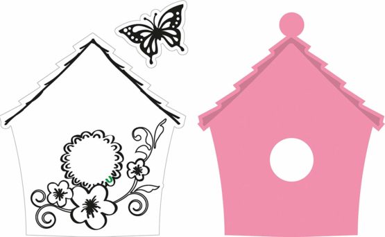 Marianne Design "Birdhouse Flowers" Collectable Die, Metal, Pink