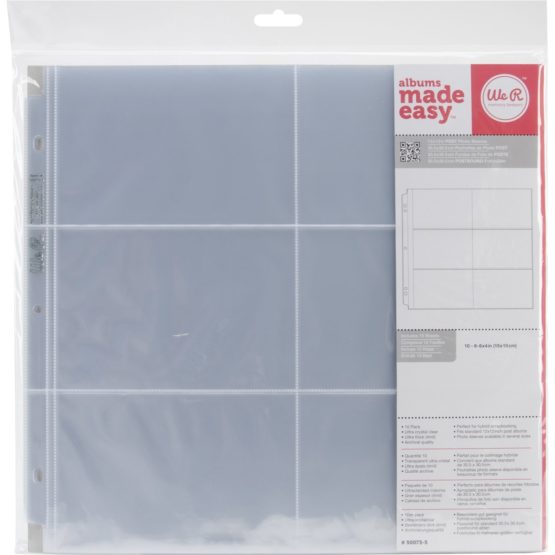 We R Memory Keepers We R Postbound Photo Sleeves 12 10/Pakage Si X 4 X 6-inch Pockets, Acrylic, Multicolour, 0.63x32.38x34.29 cm