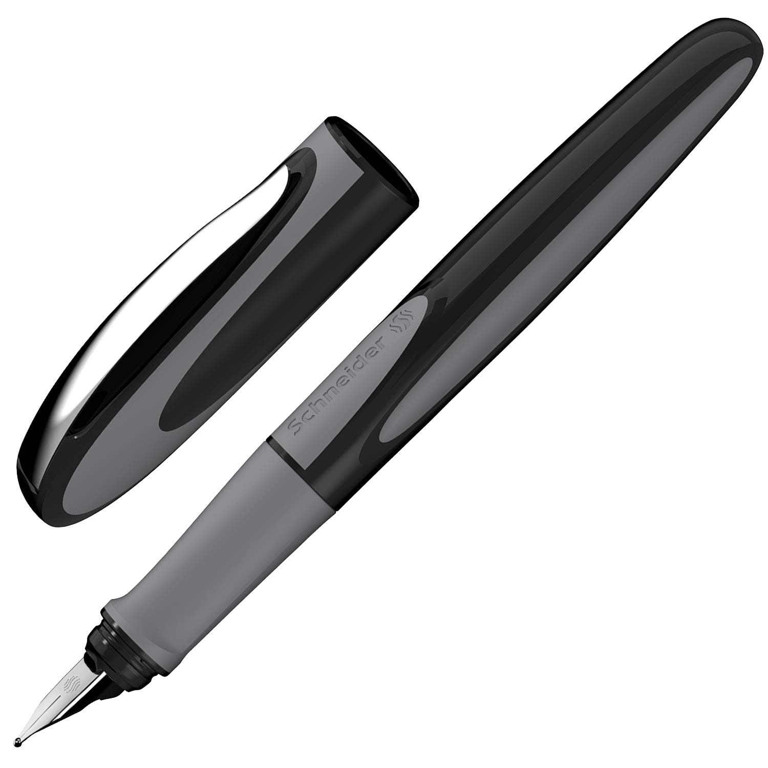 Schneider Ray fountain pen (left-handed, incl. Royal Blue Standard Ink Cartridge, onyx