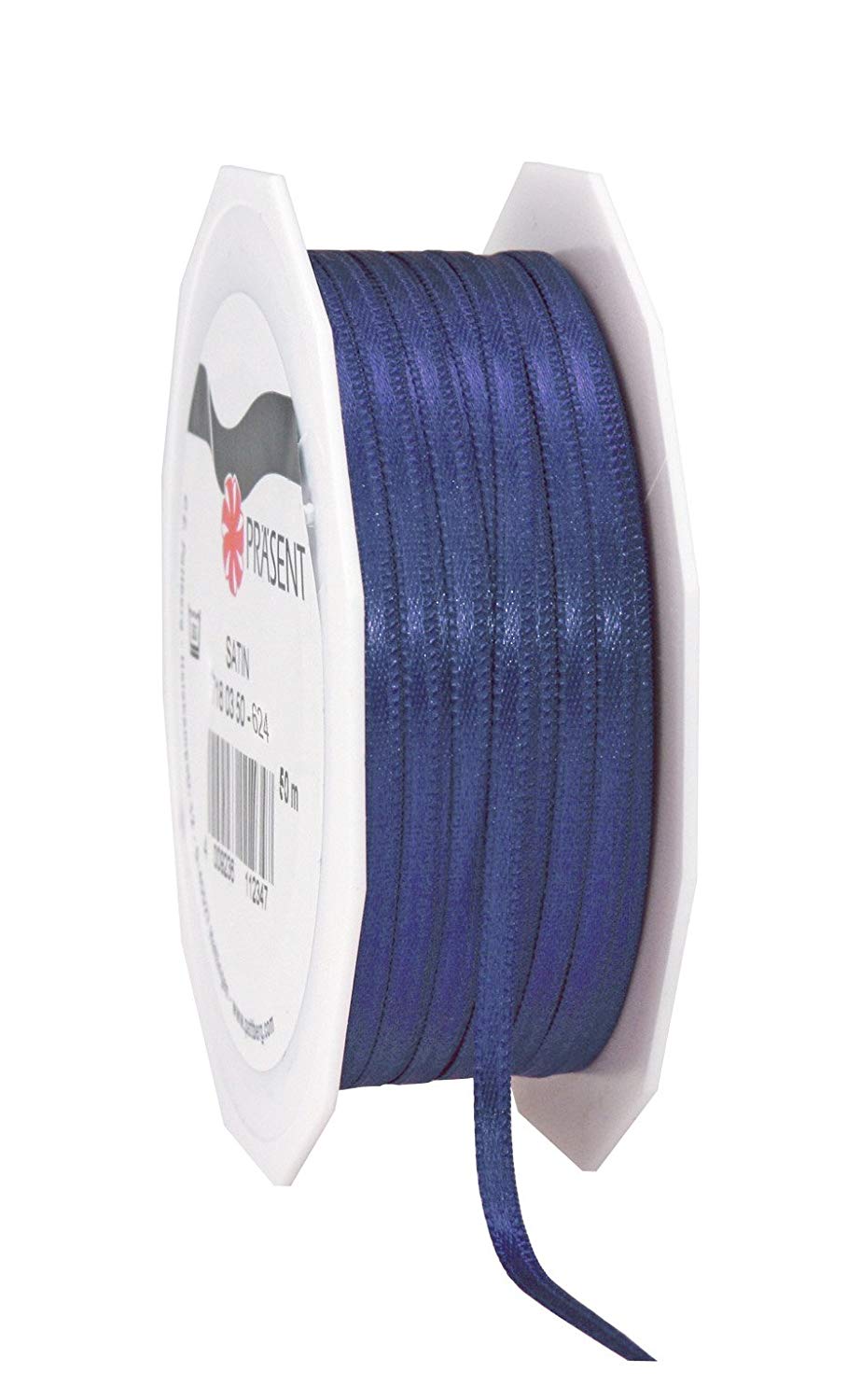 C.E. Pattberg SATIN dark blue gift ribbon, 55 yards for Wrapping Gifts 0.12 inches width, Ribbon for Decorating & Crafting
