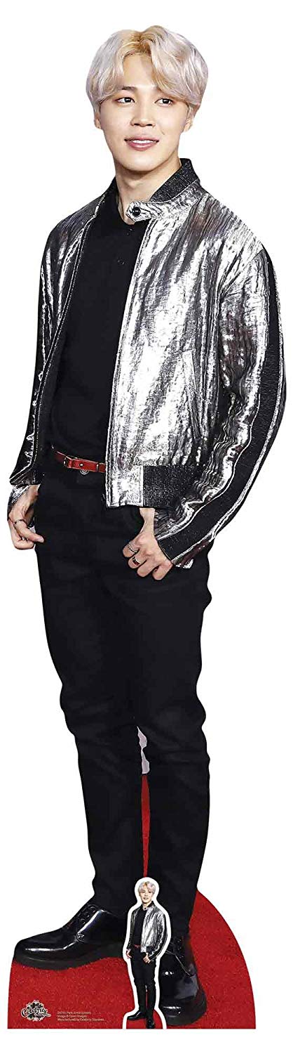 Star Cutouts CS751 Jimin BTS Park Ji-min Silver Jacket Lifesize Cardboard Cutout with Free Mini