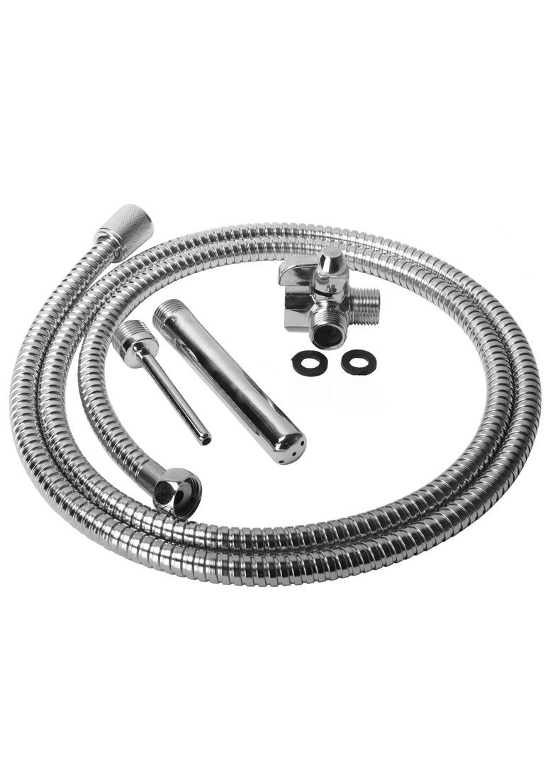 Cleanstream Shower Enema System with 6Foot Metal Hose, Dual Nozzle Set (3.5 & 5 Inch)