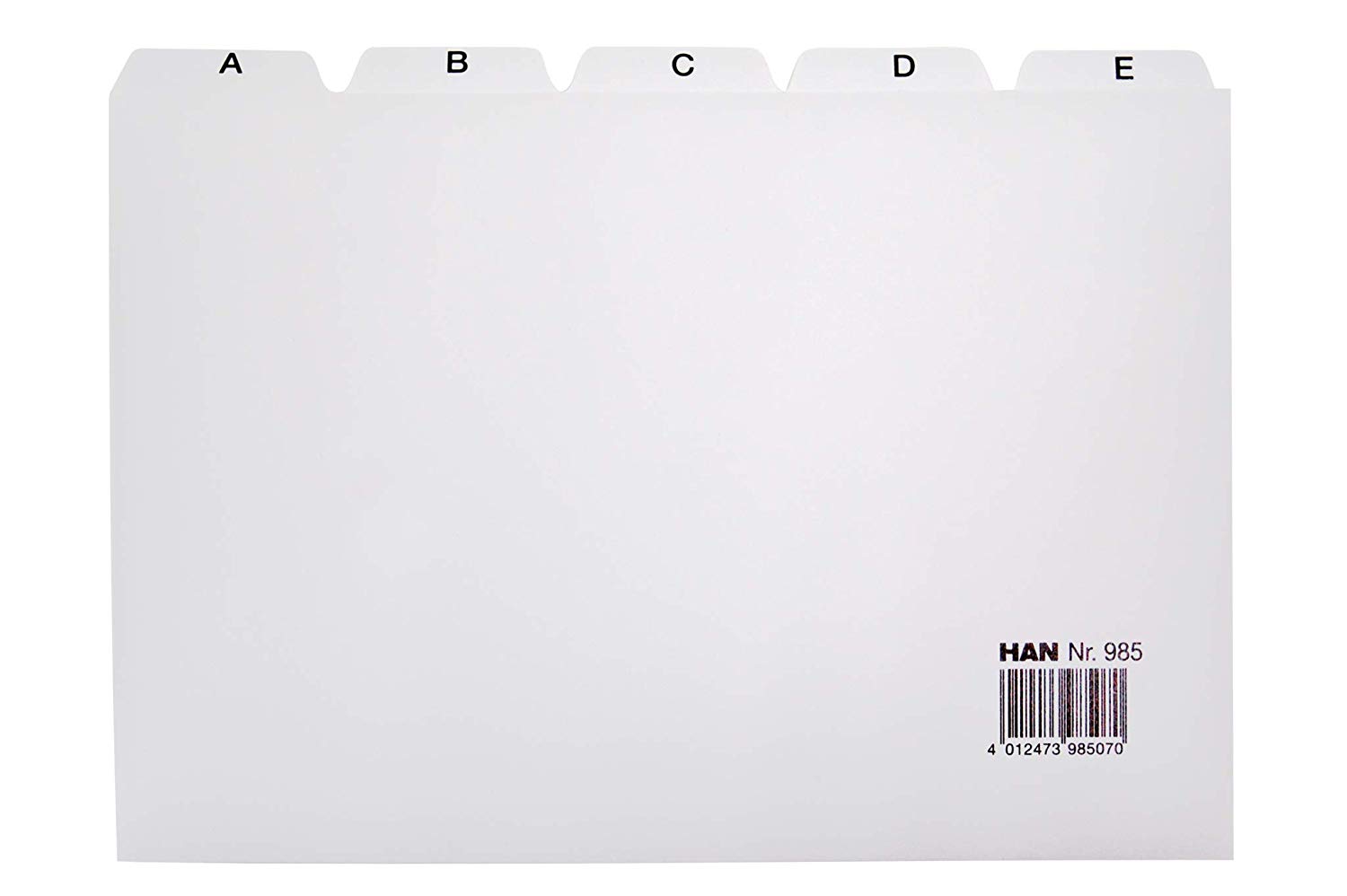 HAN 985, Tab A - Z, A5 landscape, 25 pcs. Guide cards for card index boxes and trays grey, gray