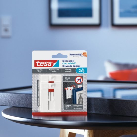 tesa 77777-00001-00 TE77777-00001-00 SMS Clavo Adhesivo Ajustable Hasta 2Kg para Pared Pintada, Standard, Set of 2 Pieces - Image 4