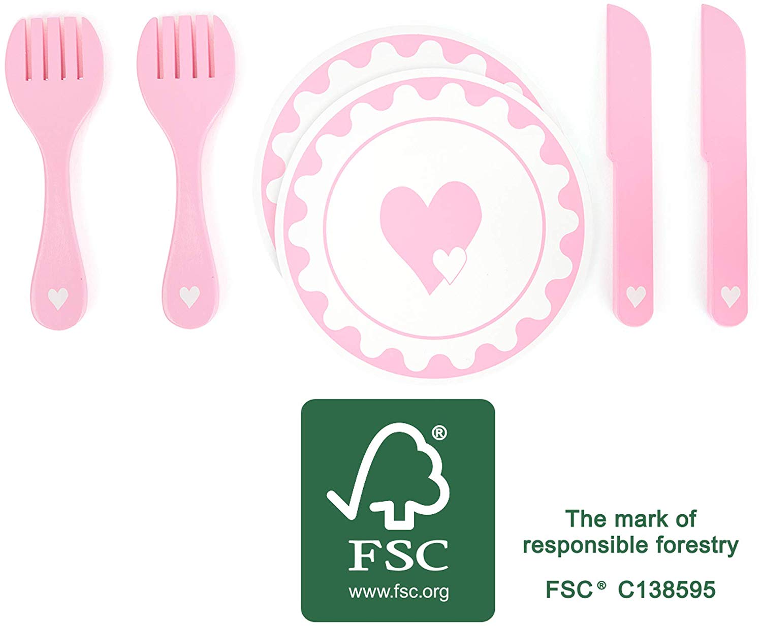 Small Foot 10890 Toy Cutlery Set, Rosa - Image 3