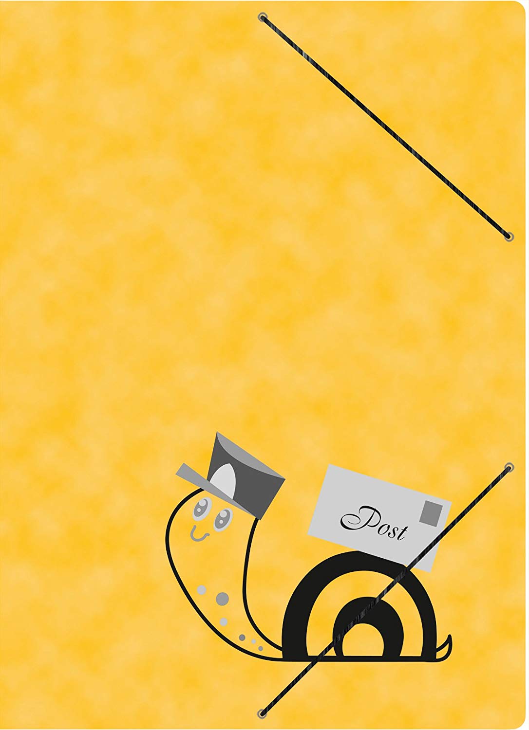 RNKVERLAG 4658 Postal Folder "Snail Post" 240 x 330 mm DIN A4 with Elastic Closure, Pack of 1, Snail black / cardboard