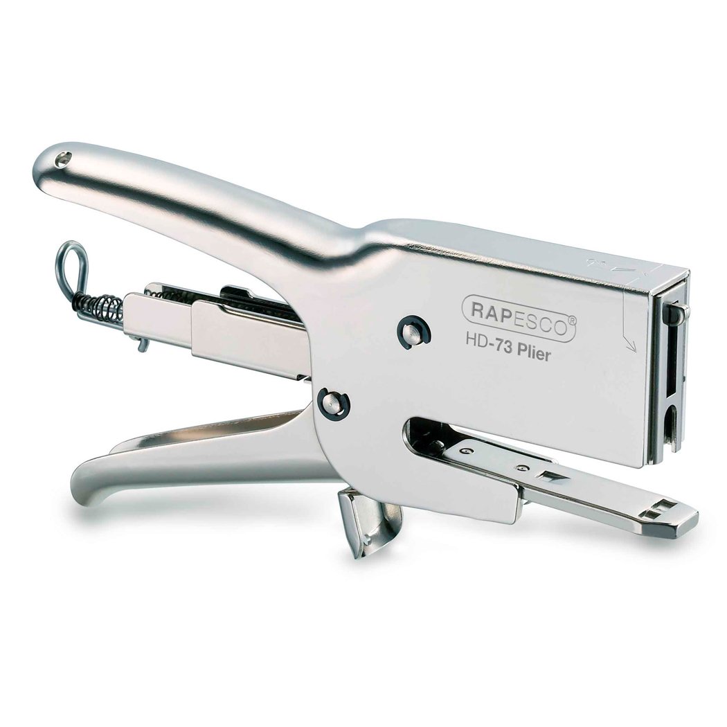 Rapesco 1306 Heavy-Duty HD-73 Plier Stapler and 2000 Type 73/12mm Staples, 70 Sheet Capacity, Chrome, Metal - Image 2