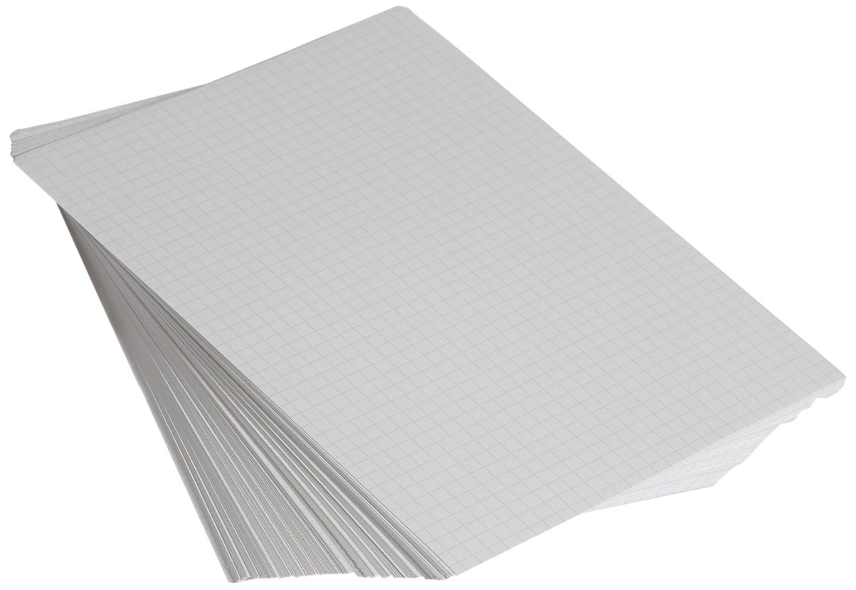 Rhino A4 Loose Leaf Lined Paper, 500 Sheets / 1000 Pages, 7mm Squared Paper, 1-Pack, Unpunched, School & Office Stationery Supplies