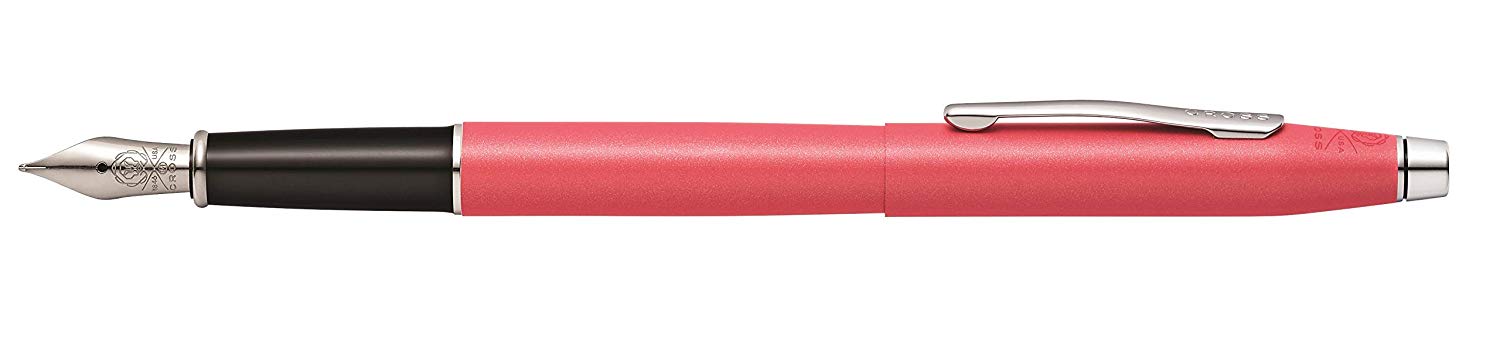 CROSS Classic Century Coral Pearlescent Lacquer Fountain Pen with Polished Chrome Appointments - Image 2