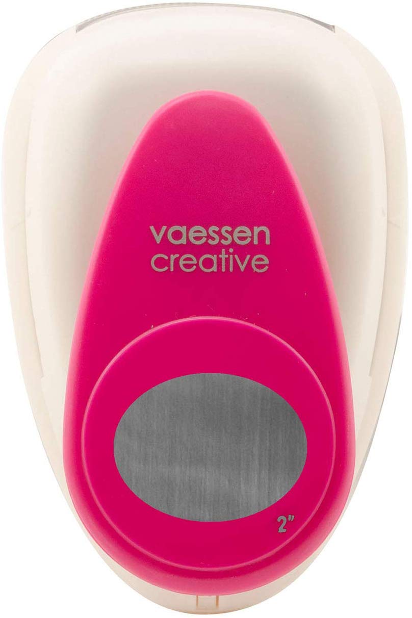 Vaessen Creative Craft Paper Punch - Oval - 3,7 x 5,1 cm - Circle Cutter for Crafting and Card Making, Multi-Colour, XL
