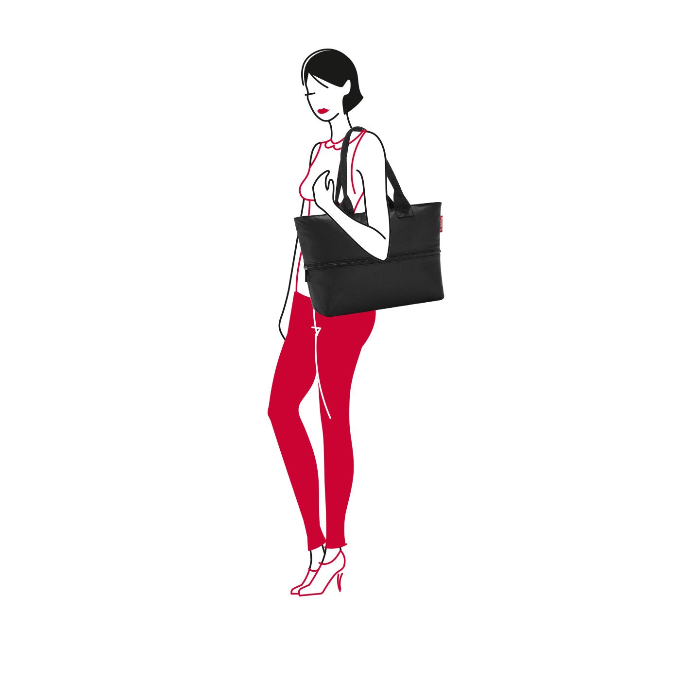 reisenthel shopper e1 black, Variable (50 x 26.5 16.5 cm - 50 35 cm) - Image 4