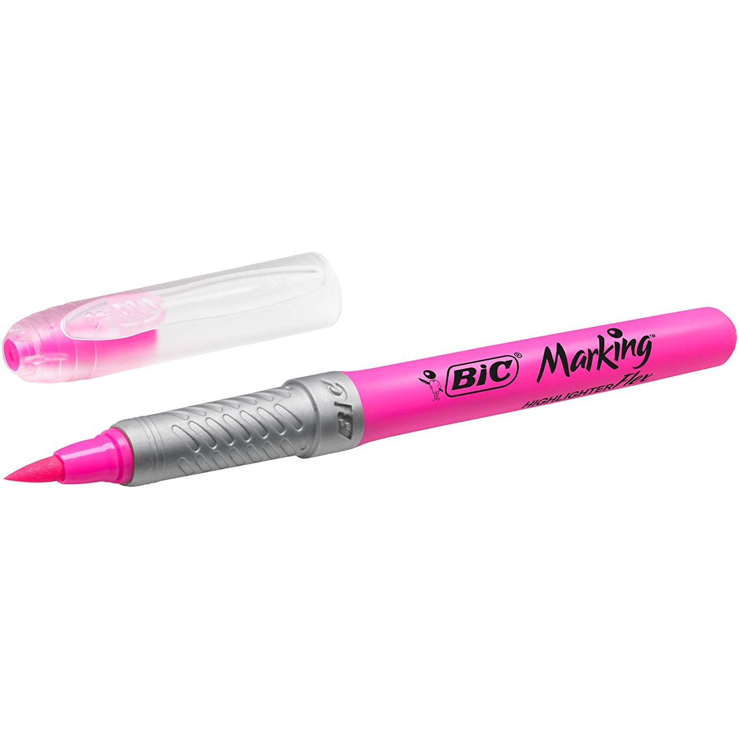 BIC Highlighters Flex Assorted Fluorescent Colours 4 Pack, Assorted Colours, 1 count (Pack of 4) - Image 2