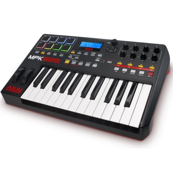 AKAI Professional MPK225 - Compact 25-Key Semi-Weighted USB MIDI Keyboard Controller Including Assignable MPC Controls Including 8 Pads, Q-Links, Buttons and Plug and Play Connectivity