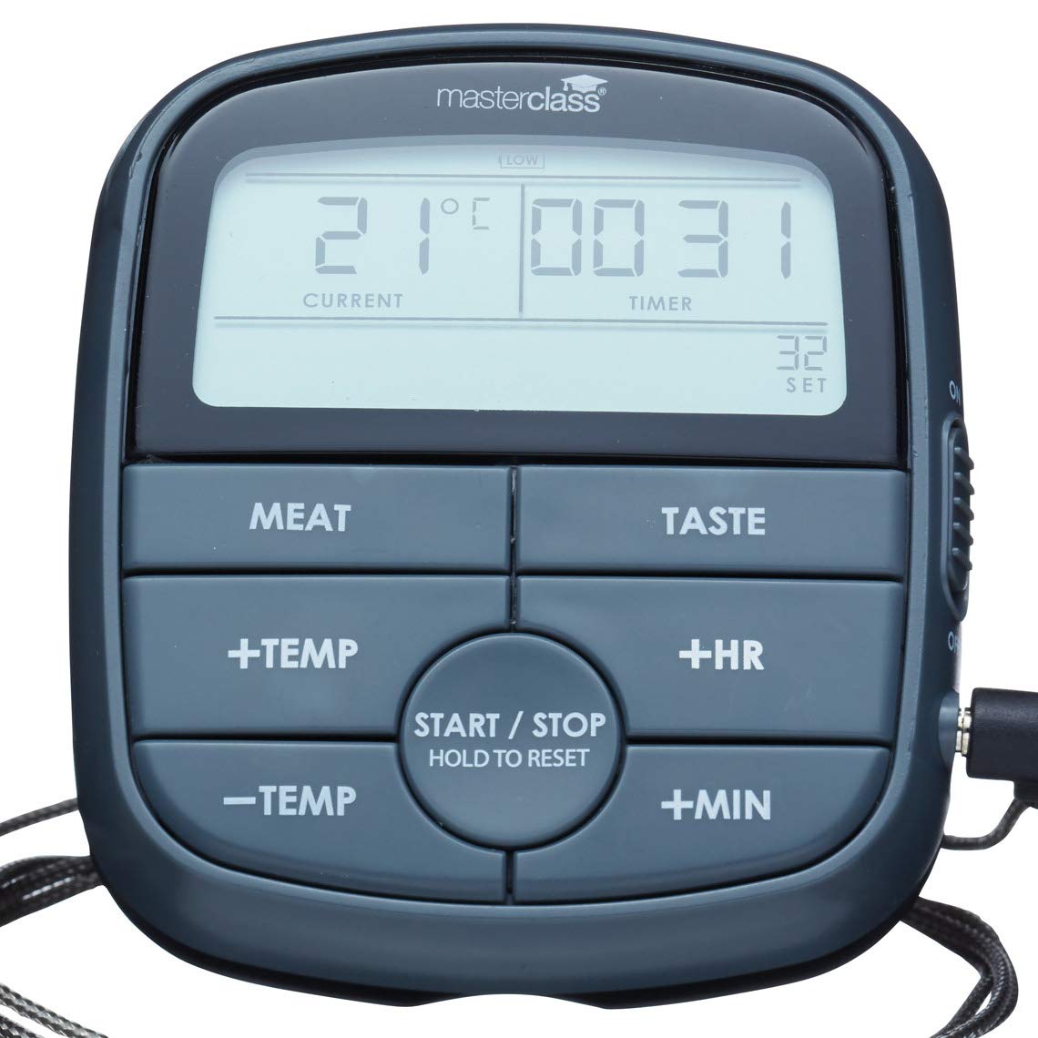 MasterClass Digital Meat Cooking Thermometer with 24-Hour Kitchen Timer, Black, Grey - Image 4