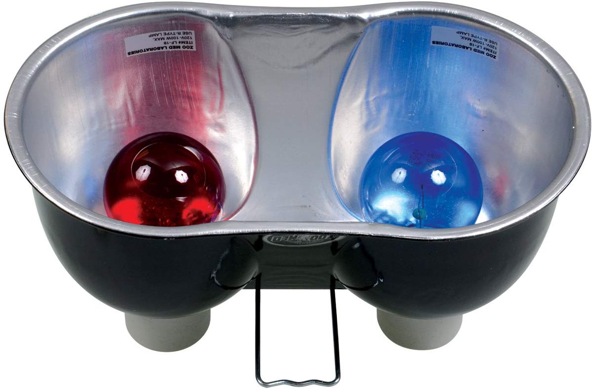 Zoo Med Combo Deep Dome Dual Lamp Fixture, Black
