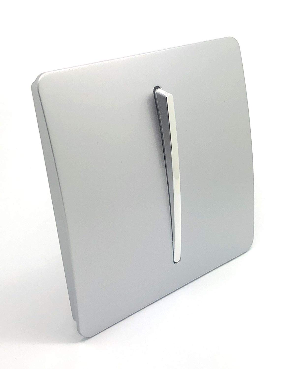 Trendi 1 Gang 1 Way Artistic Modern Glossy 10 Amp Rocker Tactile Light Switch Silver ART-SS1SI, Gloss Silver - Image 2