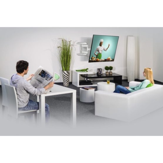 Hama TV wall bracket (tiltable, swivelling, fully mobile for televisions from 32 to 65 inches, incl. Fischer dowels, VESA up to 400x400, max. 35 kg) white - Image 3