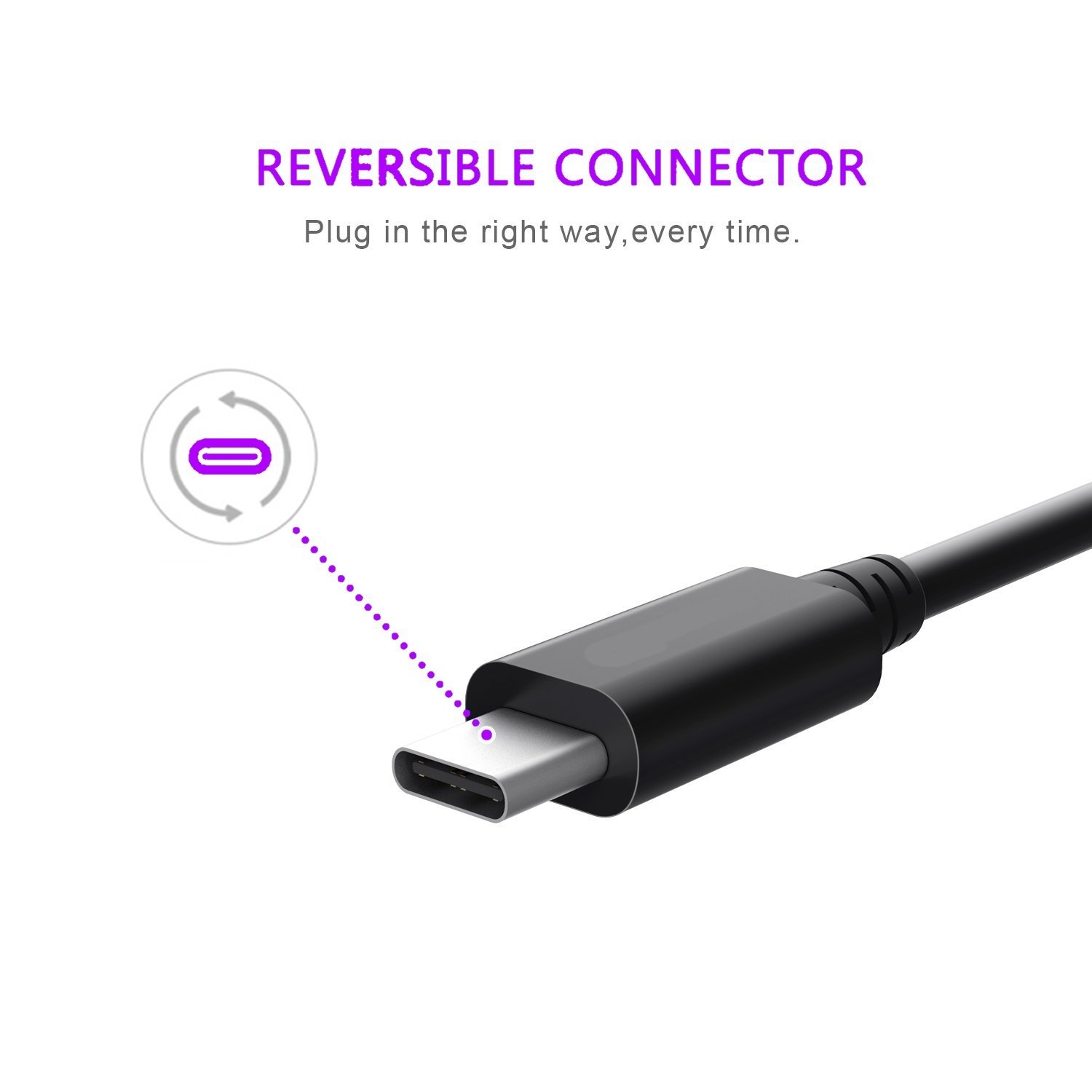 Ewent Sync Cable USB 3.0 Super Speed Type a Male to Male B/C 3.1 Reversible Data Transfer Speeds of Up to 5Gbps, 1.0 m-Black - Image 4