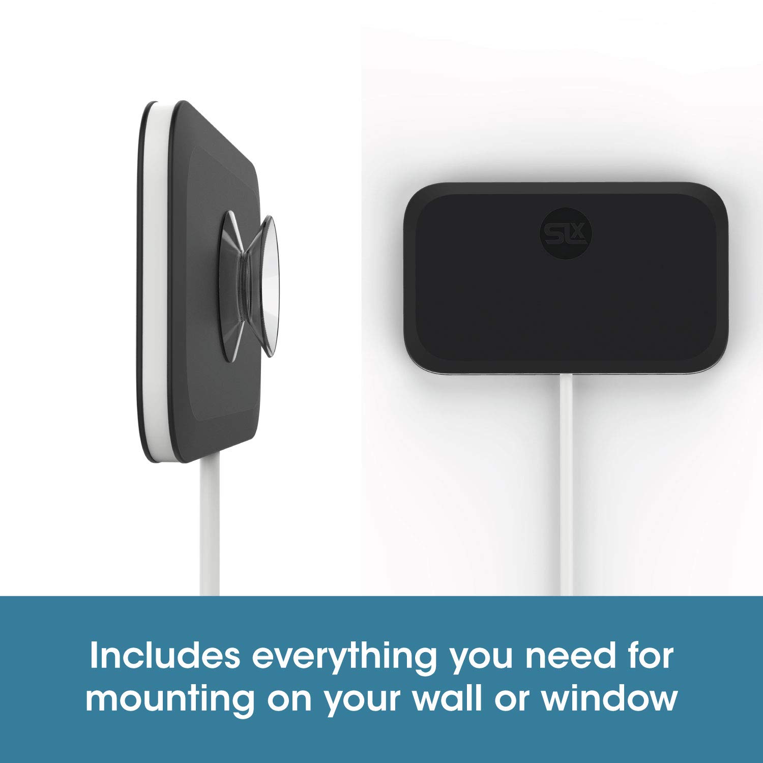 SLx 27807R/14 Indoor TV Aerial Ultra Compact For Digital TV 4K HD, 8.1 cm*10.5 cm*0.6 cm, Clear - Image 4