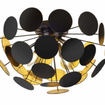 Lights, Metal Plastic, Schwarzmatt/Goldfarbig, 54 x 54 x 30 cm, E14