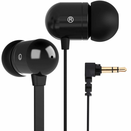 Betron B750s Earphones, Wired In-Ear Headphones Earphones, Noise Isolating, Tangle-Free Cable, Enhanced Bass, Black