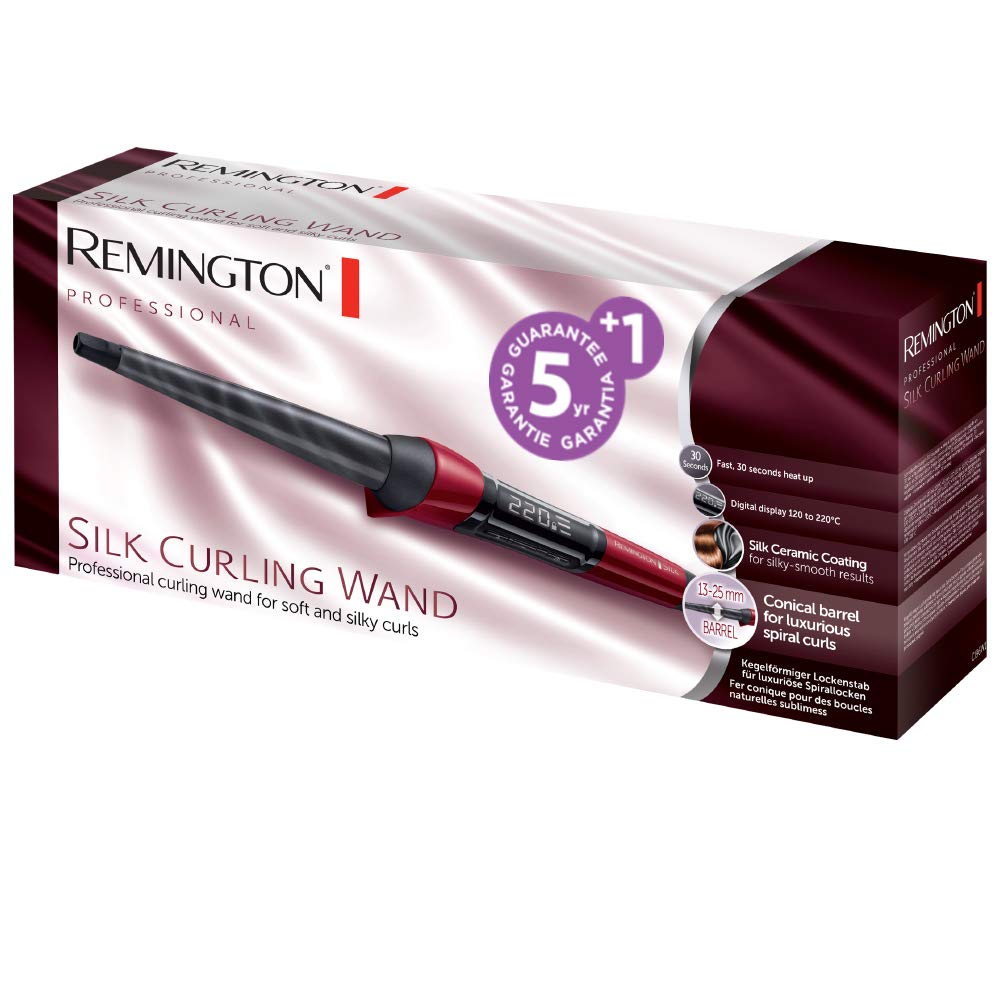 Remington Curling Iron From Silk Curling Wand CI 96W1,,, Pack of1, Red, 25 mm x 13 mm - Image 2