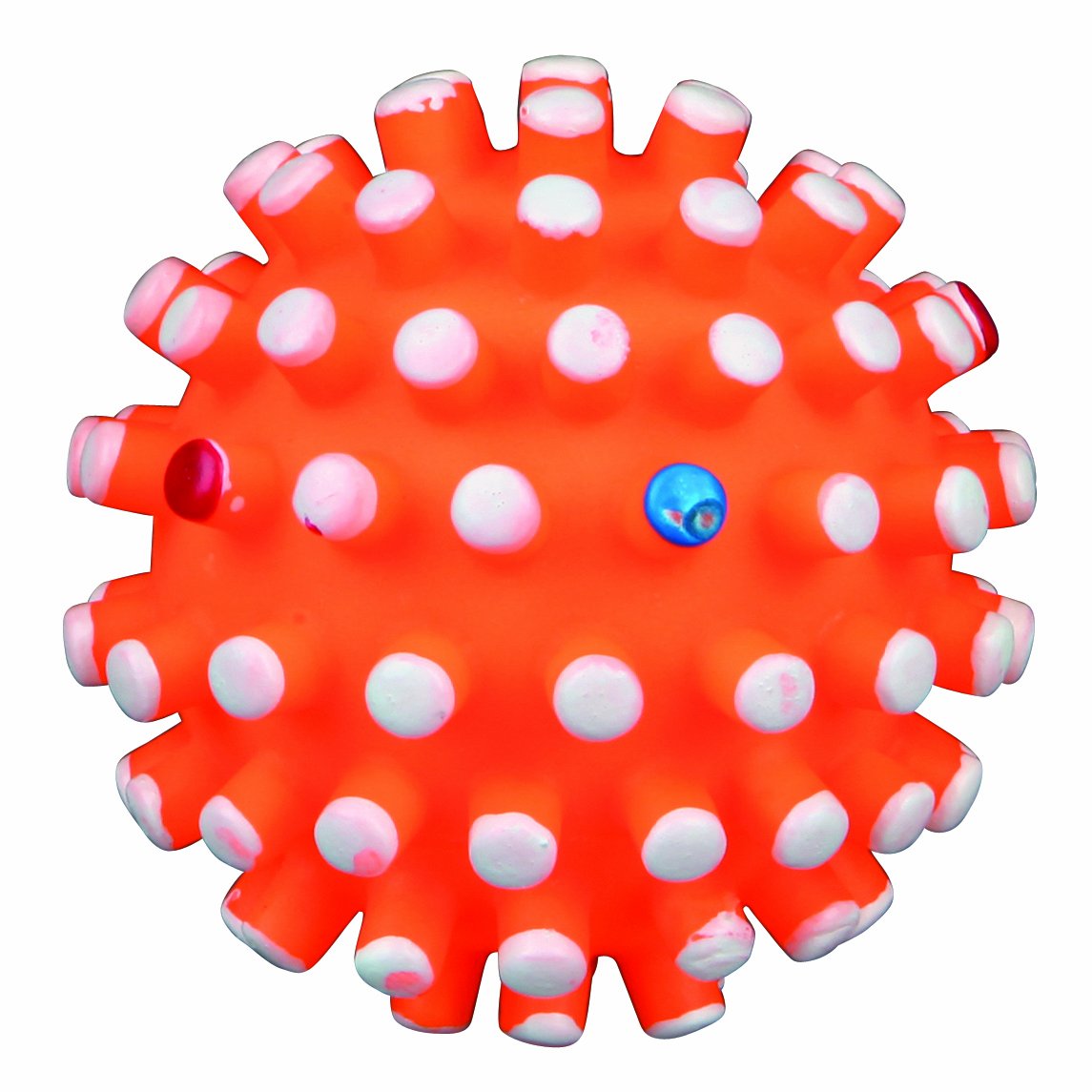 TRIXIE hedgehog ball for dogs ø 6 cm, blue, 3428, vinyl, large pimples, squeaker, chewing, retrieving