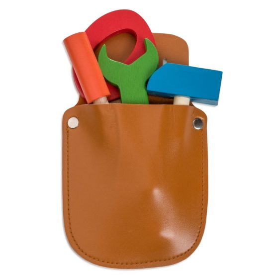 Dress Up America 927 Little Builder Wooden Tool Pouch Set-Pretend Pla Play - Image 2