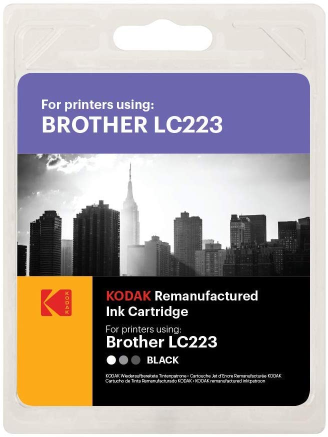 Kodak Supplies 185B022301 suitable for Brother MFCJ5320 Ink black compatible to LC223BK 550 Pages 19ml