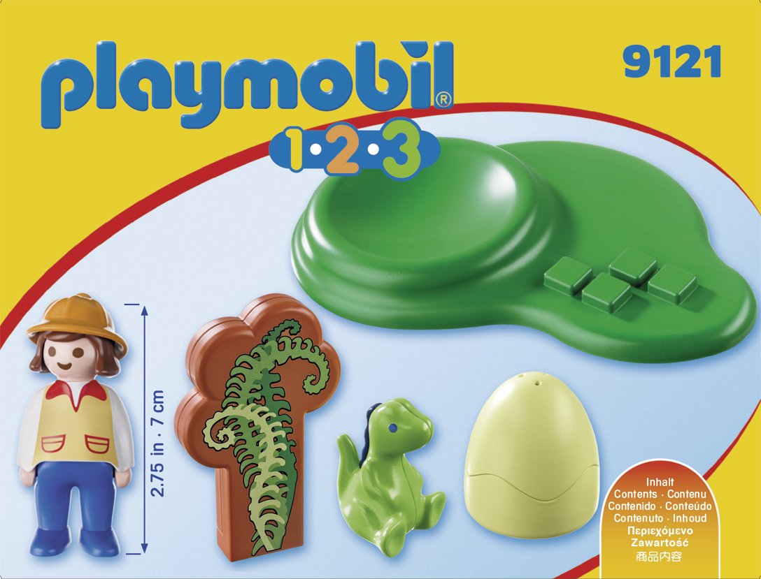 PlayMOBIL 9121 1.2.3 Girl with Dino Egg, Fun Imaginative Role-Play, PlaySets Suitable for Children Ages 4+ - Image 2