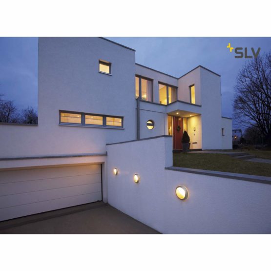 SLV 229072 BULAN ceiling light, round, silvergrey, E14, max, 60W, satined glass, Aluminium, silver-grey, 30 x 9 cm - Image 3