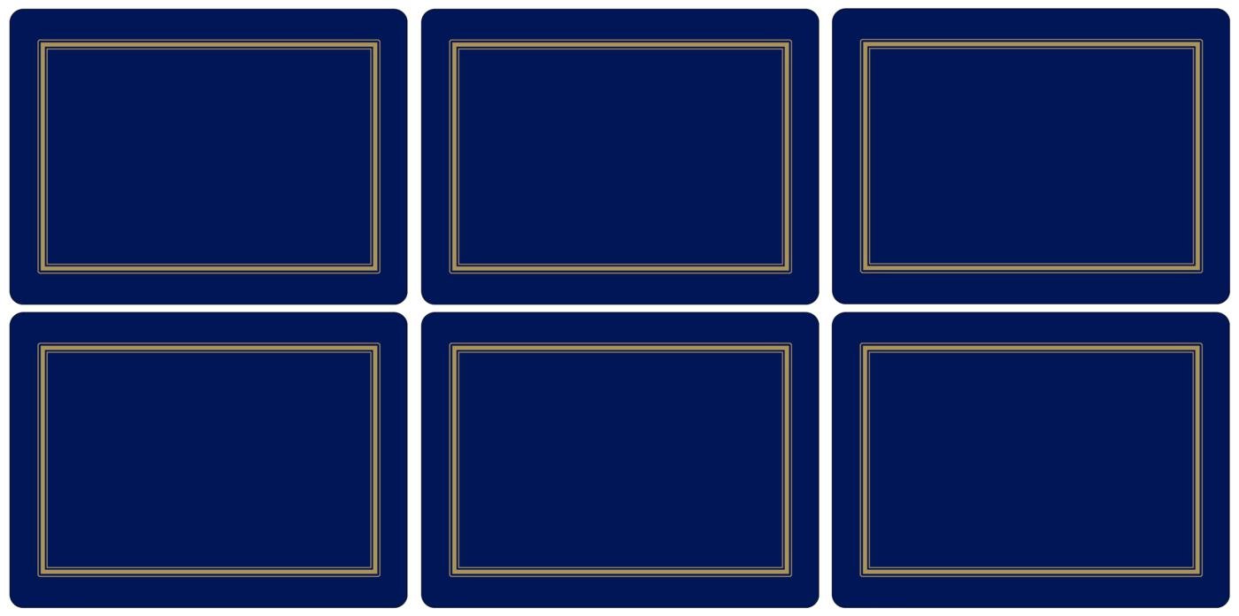 Portmeirion Pimpernel Classic Midnight Placemats, Set of 6,Multi Coloured,30.5 x 23cm, R.blue, 30,5 x 23 cm