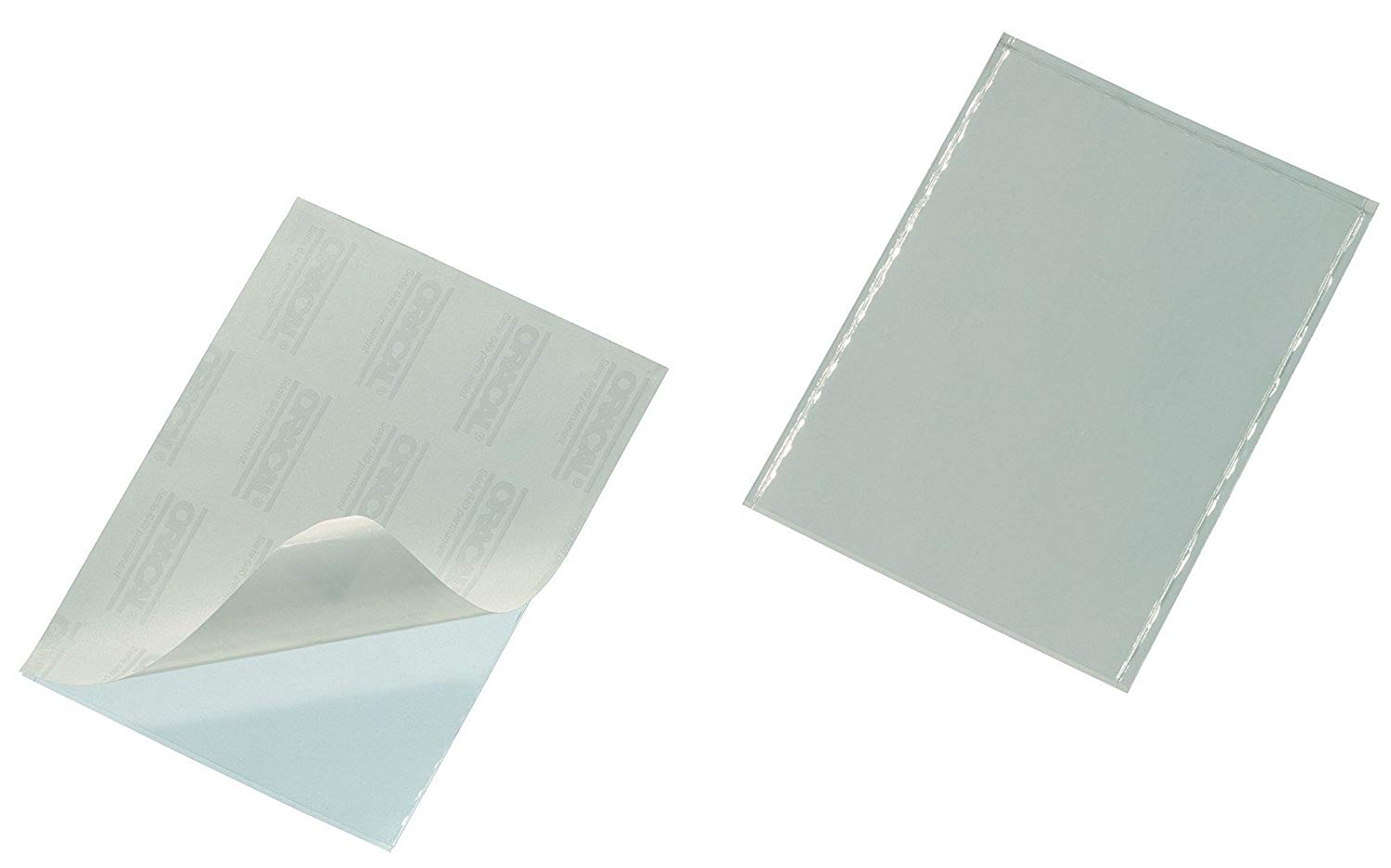 Durable 837919 Self-Adhesive Pocket Pocketfix, 90 x 57 mm (Inside), without insertion Labels, 100 Pieces, Transparent