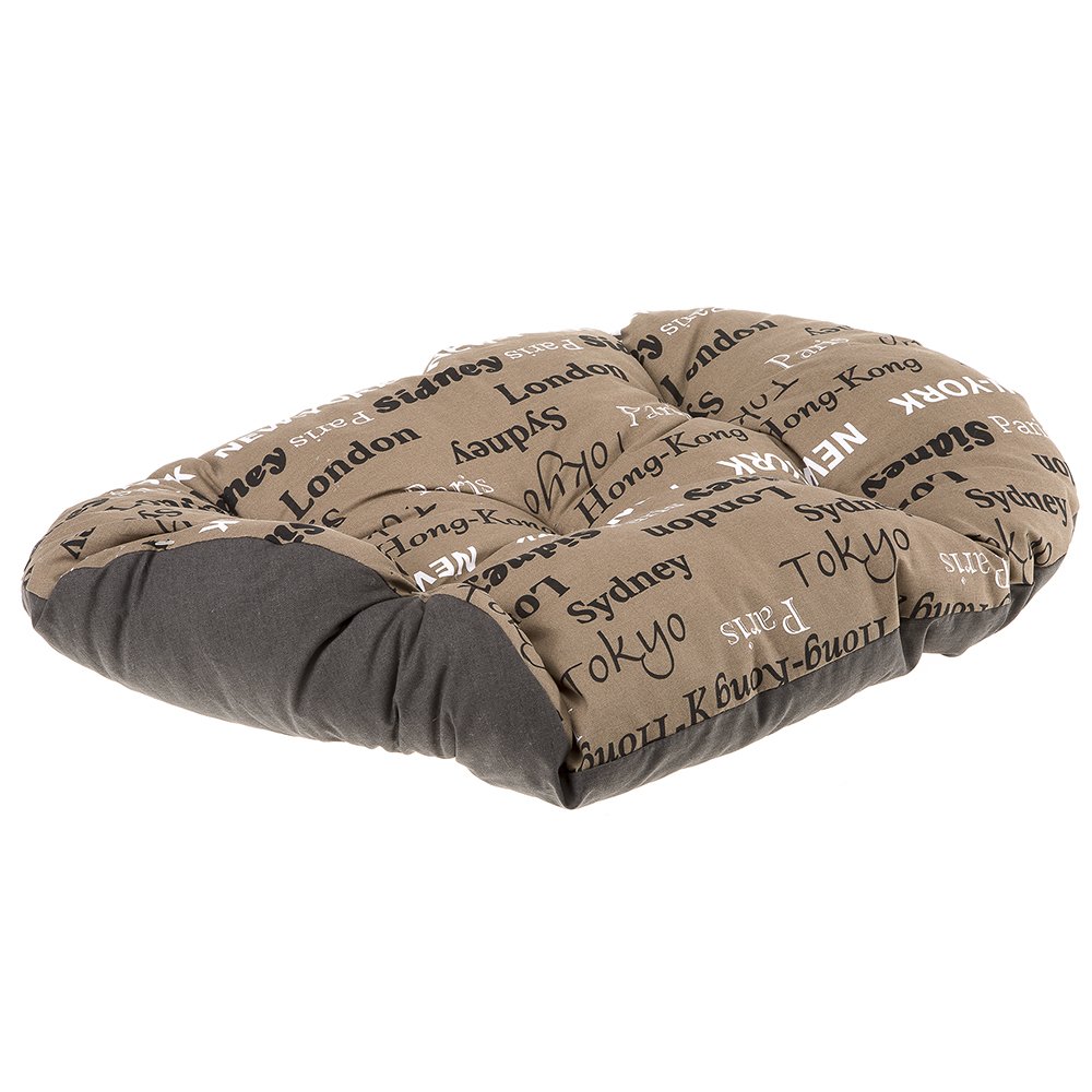 Ferplast Cat Bed, Dog Bed Medium Washable Pet Mat Cushion in Cotton with Soft Padding, 65 x 42 cm. Brown, Beige - Image 2