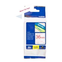 Brother TZe-262 Labelling Tape Cassette, Red on White, 36 mm (W) x 8M (L), Laminated, Brother Genuine Supplies
