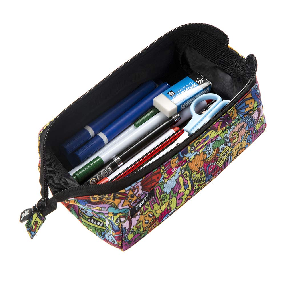 ZIPIT Lenny Pencil Case, Large Capacity Zipper Pouch for School Stationery Bag for Teen Girls Boys and Adults Teal - Image 3