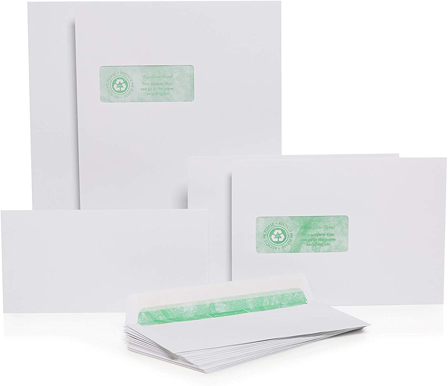 Basildon Bond C5 Recycled White 120gsm Window Peel & Seal Pocket, Box 500 Envelopes,J80119 - Image 2