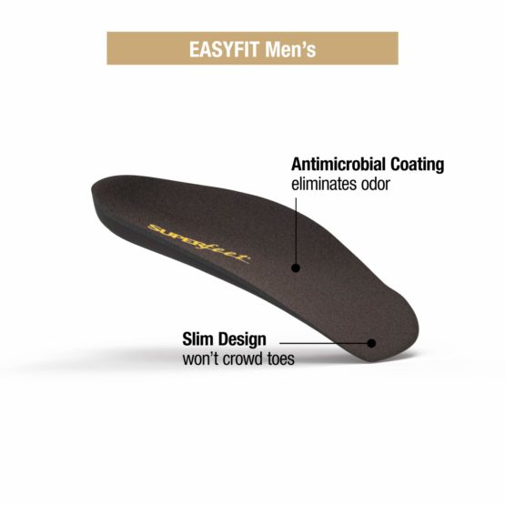 Superfeet Unisex's 3/6 EASYFIT Comfort Insoles, Orthotic Inserts for Flat Dress Shoes, Heel and Arch Support, Mens, Java, Black, E (UK 8-9.5) - Image 4