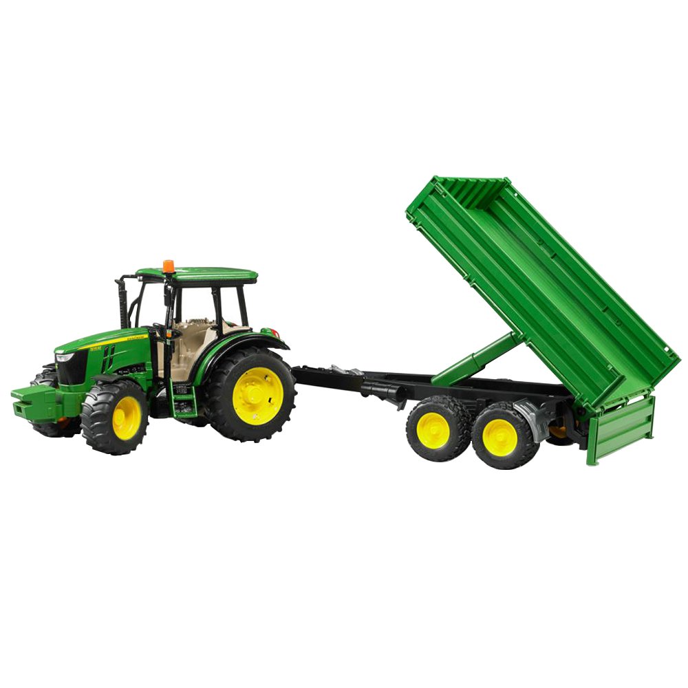 John Deere 5115 M Tractor with Tipping Trailer, Yellow, 58.5 cm x 14.8 cm x 16 cm