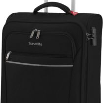 Onboard "CABIN" luggage by travelite - practical 2-wheel suitcases with 2 spacious front pockets, Black (Schwarz), 52 cm