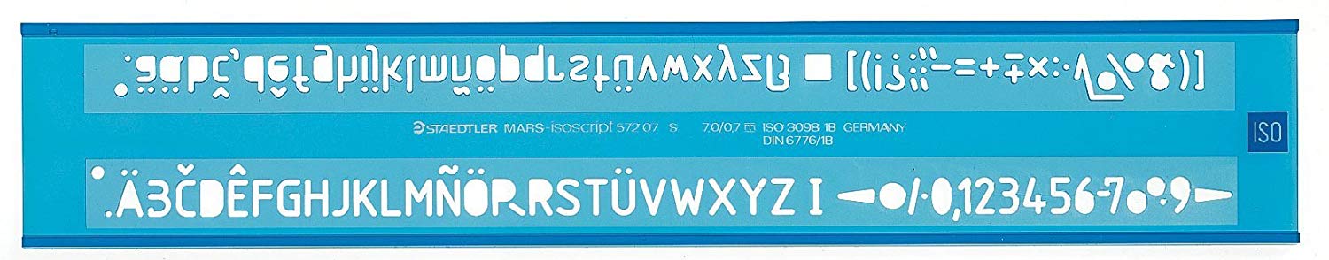 STAEDTLER 572 Mars Writing Stencil, Blue Transparent, 0.7 mm