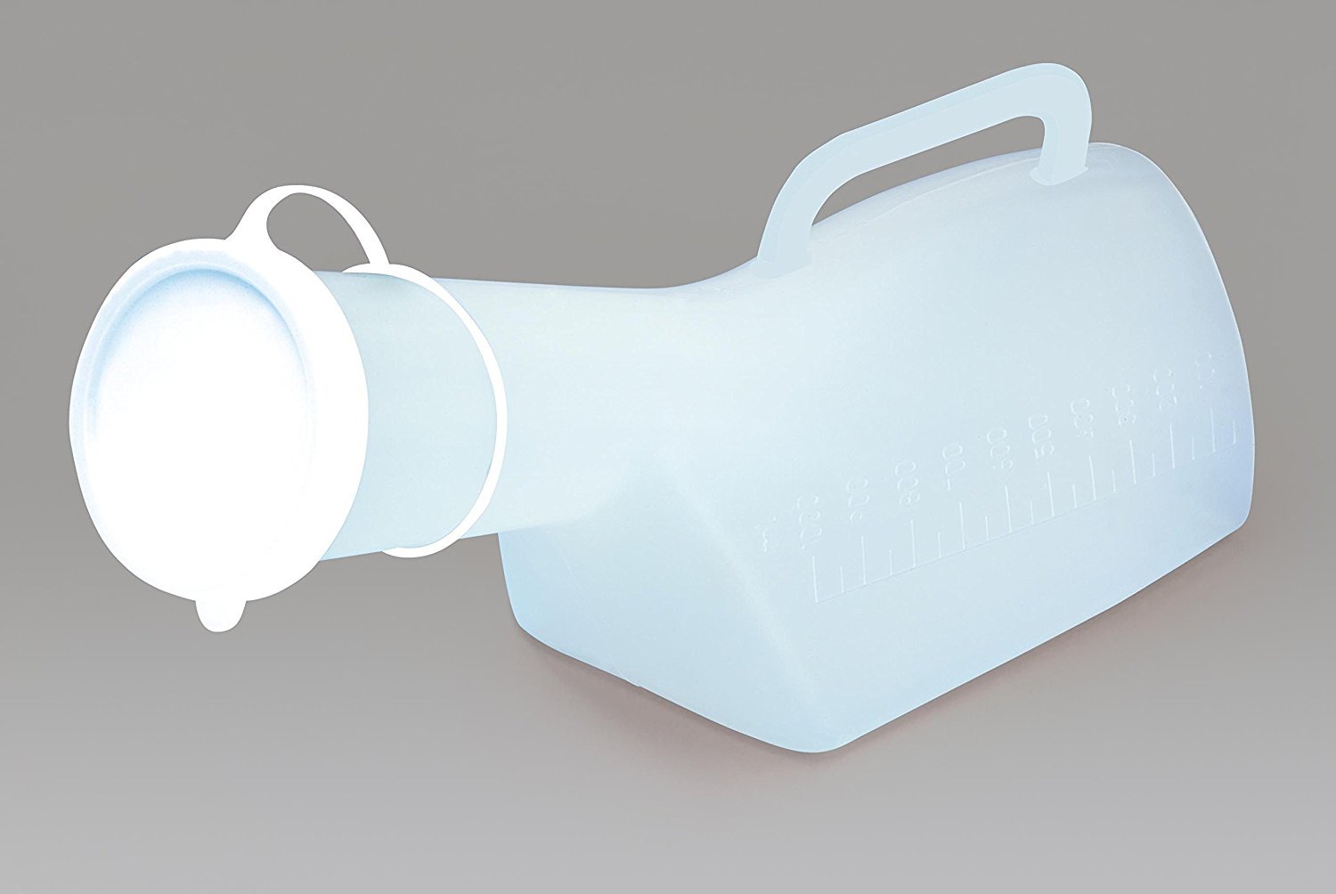 Male Urinal with Clip-On Lid, 1 L, Ideal for Use in Bed Non-Slip Clip, Lid Reduces Liquid Spillage, Convenient & Easy-to-Use