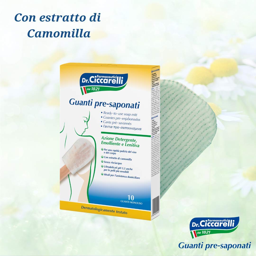 Ciccarelli Dr. Igiene Corpo Ready-to-Use Soap Mitt, 10-Piece, Bianco, 10 count (Pack of 1) - Image 2