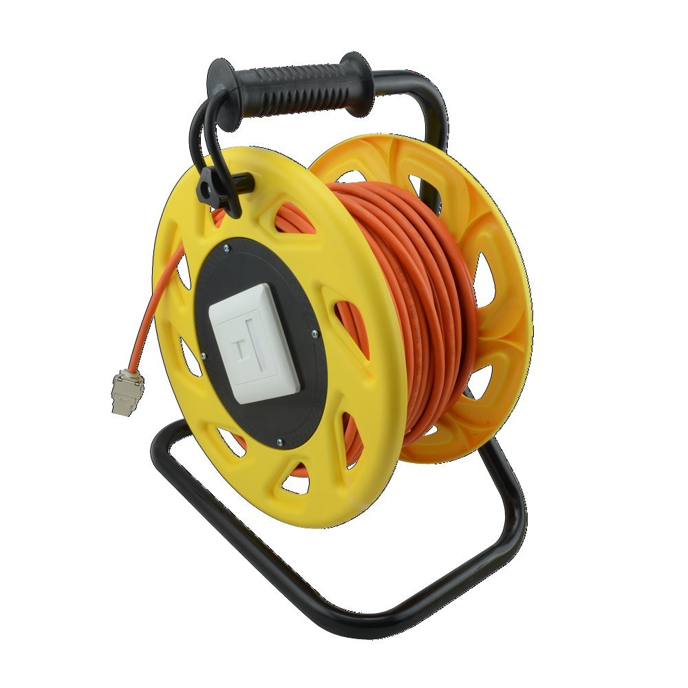 Logilink cq3060s 60m Network Cable Reel with 6A STP RJ45 Keystone Plugs, Orange