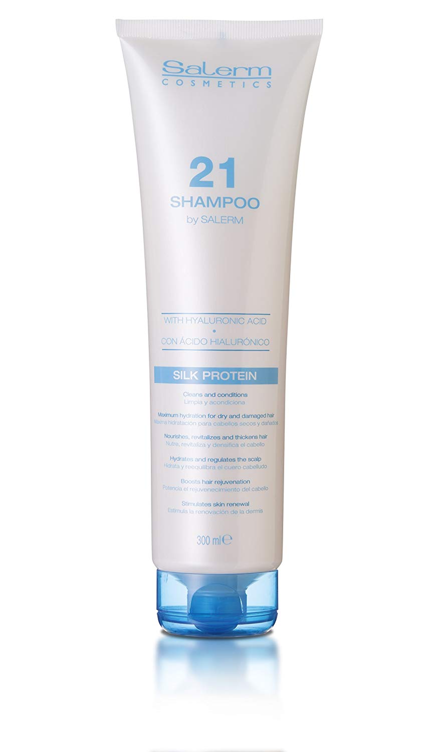 SALERM, Moisturizing Shampoo, Salerm 21 Silk Protein, 300 ml, for Dry and Damaged Hair, with Silk Proteins, Nourishes