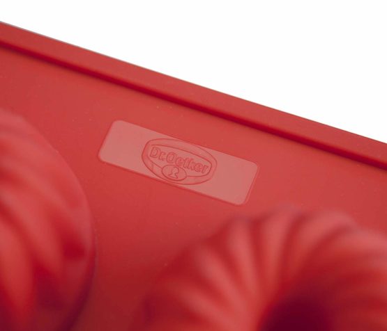 Drer Kugelhopf tin Flexxibel of Silicone 6 Cups Mini 30x17,5x4,5 cm in red, 30 x 17.5 x 4.5 cm - Image 4