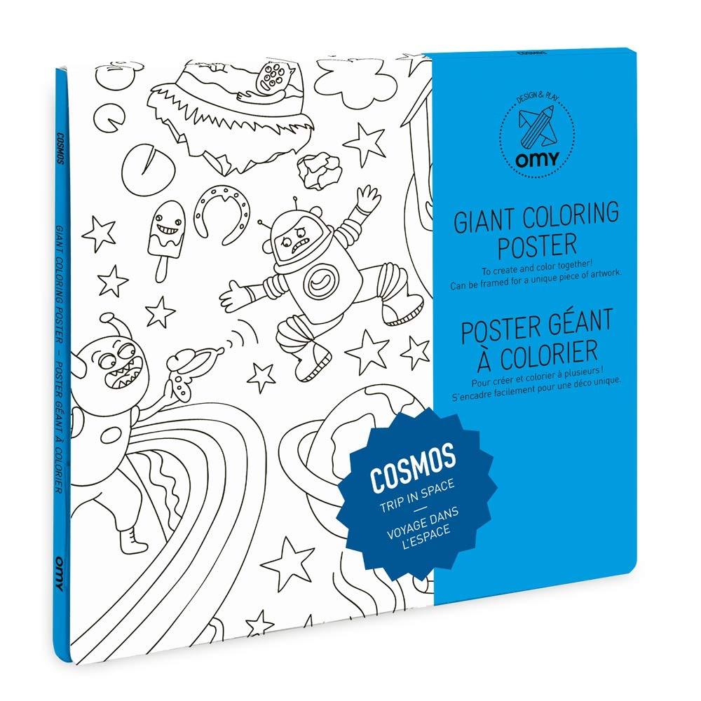 Omy Giant Colouring Poster for Kids - Jungle, black and white, 100l x 1an cm